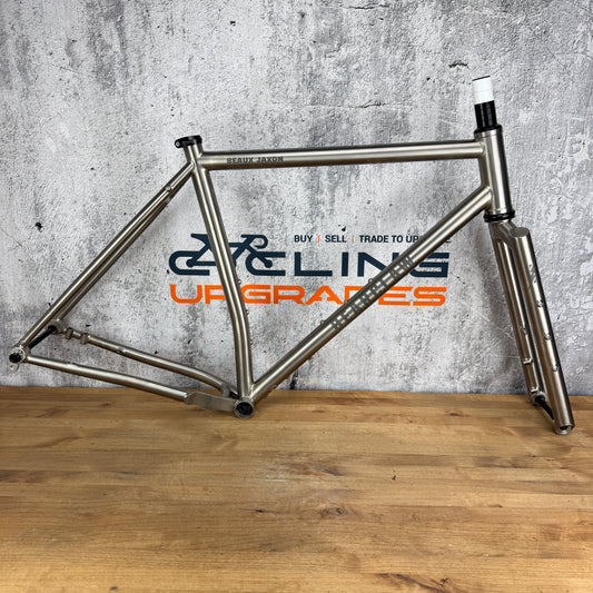 Low Mile! Bearclaw Beaux Jaxon 56cm Titanium Boost Gravel Disc Frameset 29"