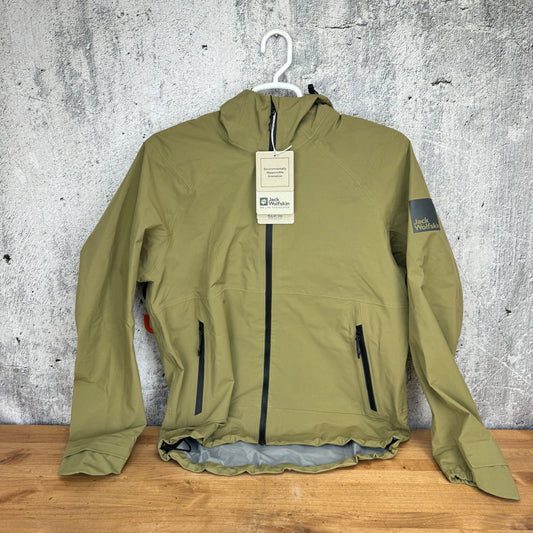 New! Jack Wolfskin Bike Commute Mono Men's Medium Grey Olive Cycling Jacket Casual