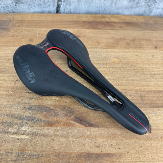 Light Use! Selle Italia SLR Superflow Boost 7x9mm Carbon Rails 145mm Saddle