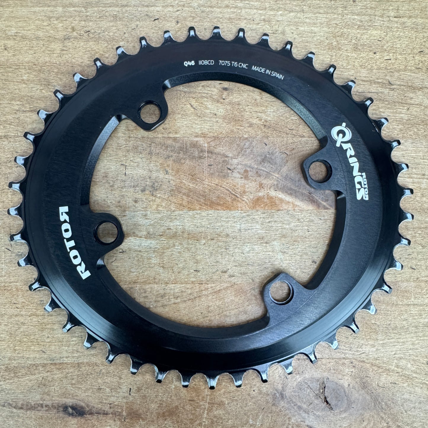 Rotor Q-Ring Aero 1x 46T 110mm BCD 4-Bolt 11/12-Speed Bike Oval Chainring 120g