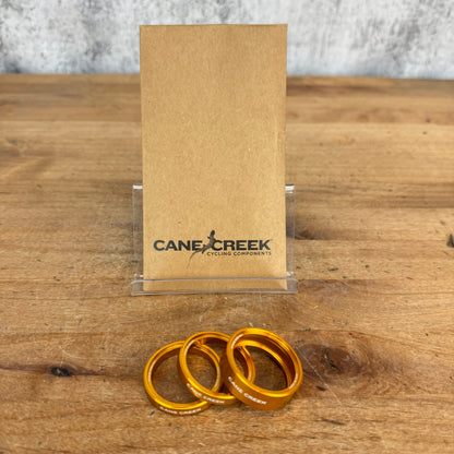 New! Cane Creek Interlock Headset Spacer Kit 1 1/8" 1-10mm 2-5mm Gold BAA2277