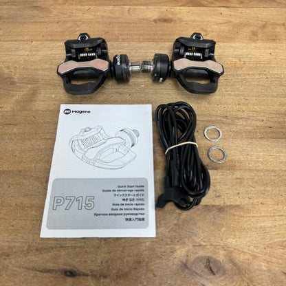 Low Mile! Magene P715k Dual Sided Look Keo Clipless Bike Power Pedals 314g