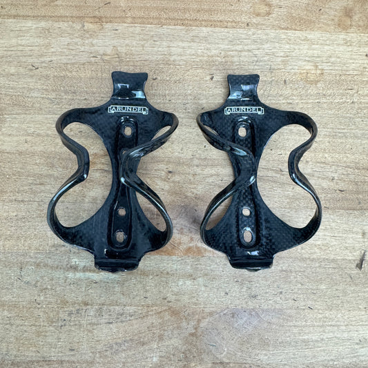 Pair Arundel Mandible 3k Gloss Carbon Bike Water Bottle Cages 54g