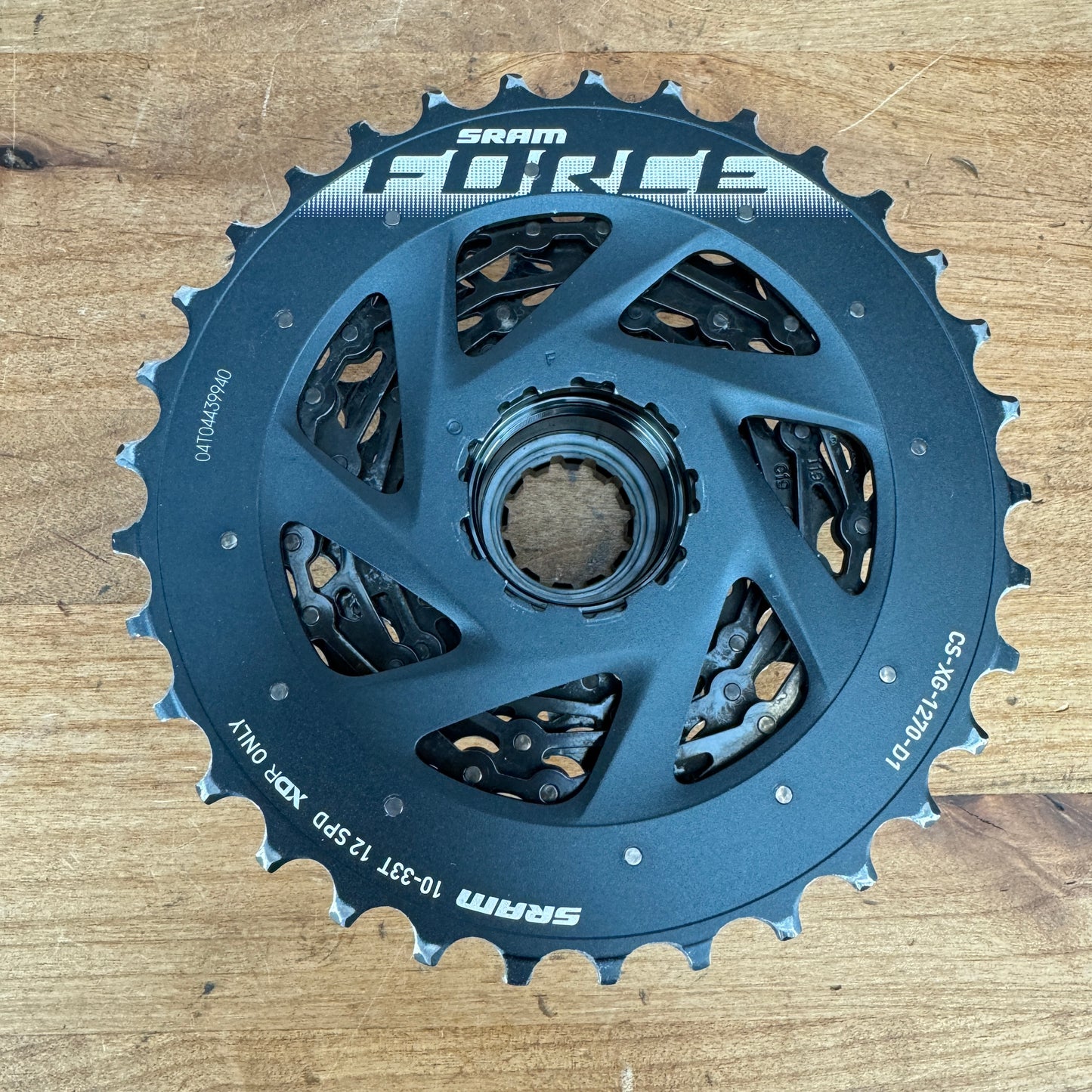 SRAM Force AXS XG-1270 10-33t 12-Speed Bicycle Cassette "Typical Wear" 267g