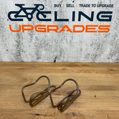 Light Use! Silca Titanium Bourbon Pair Cycling Bike Water Bottle Cages 64g