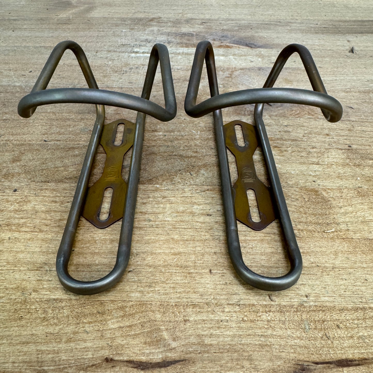 Light Use! Silca Titanium Bourbon Pair Cycling Bike Water Bottle Cages 64g