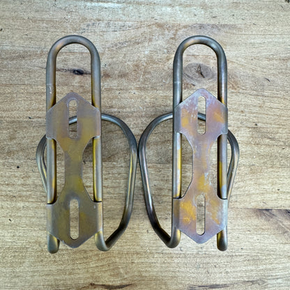 Light Use! Silca Titanium Bourbon Pair Cycling Bike Water Bottle Cages 64g