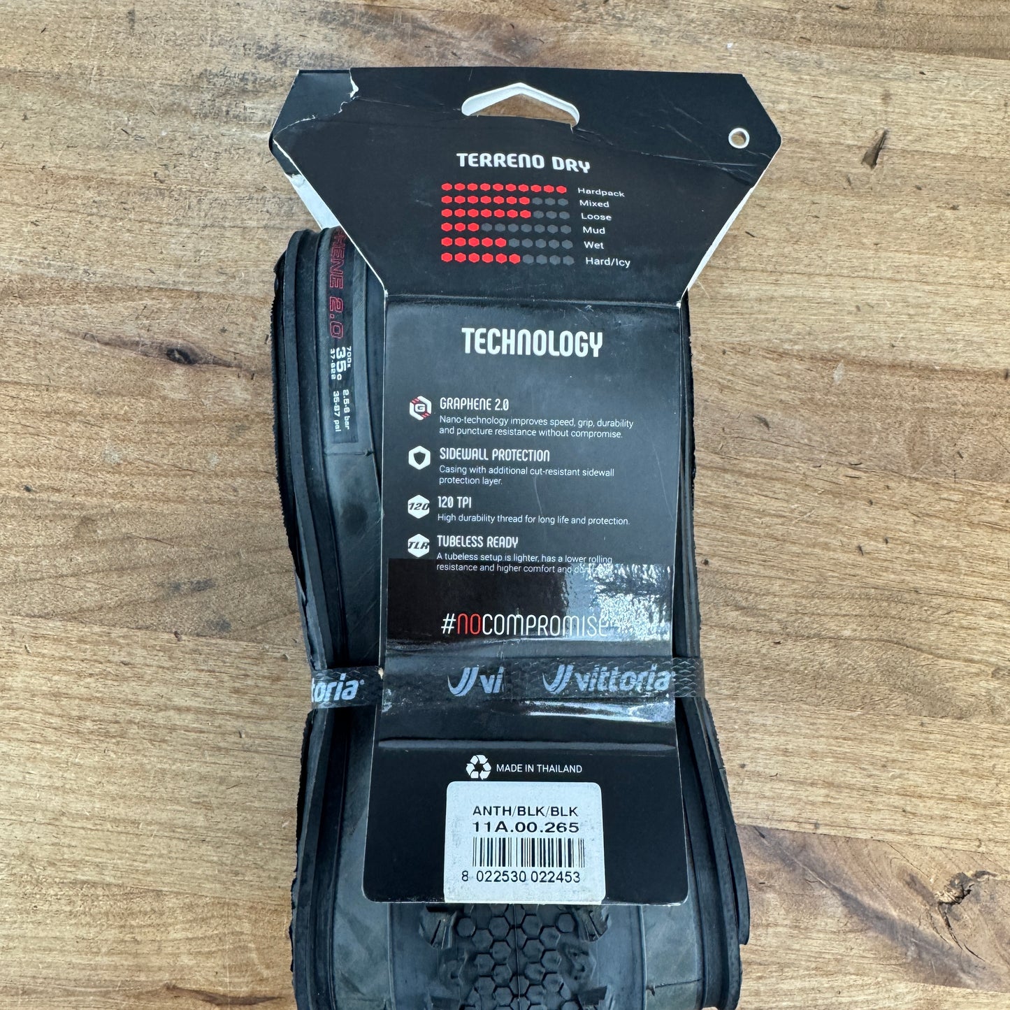 New! Vittoria Terreno Dry Graphene 2.0 700c x 35mm Tubeless Gravel Single Tire