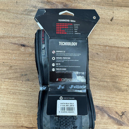 New! Vittoria Terreno Dry Graphene 2.0 700c x 35mm Tubeless Gravel Single Tire