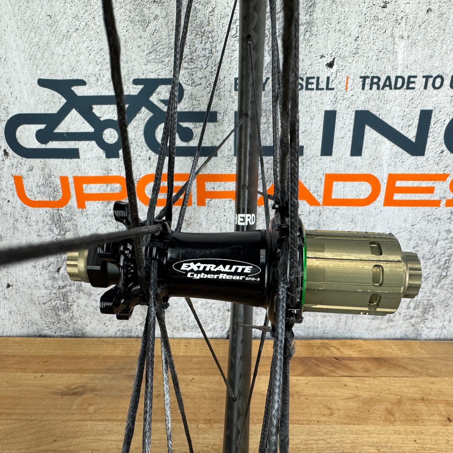 Mint! Extralite CyberDisc 338CS Carbon Tubeless Disc Wheelset Berd Spokes 1037g