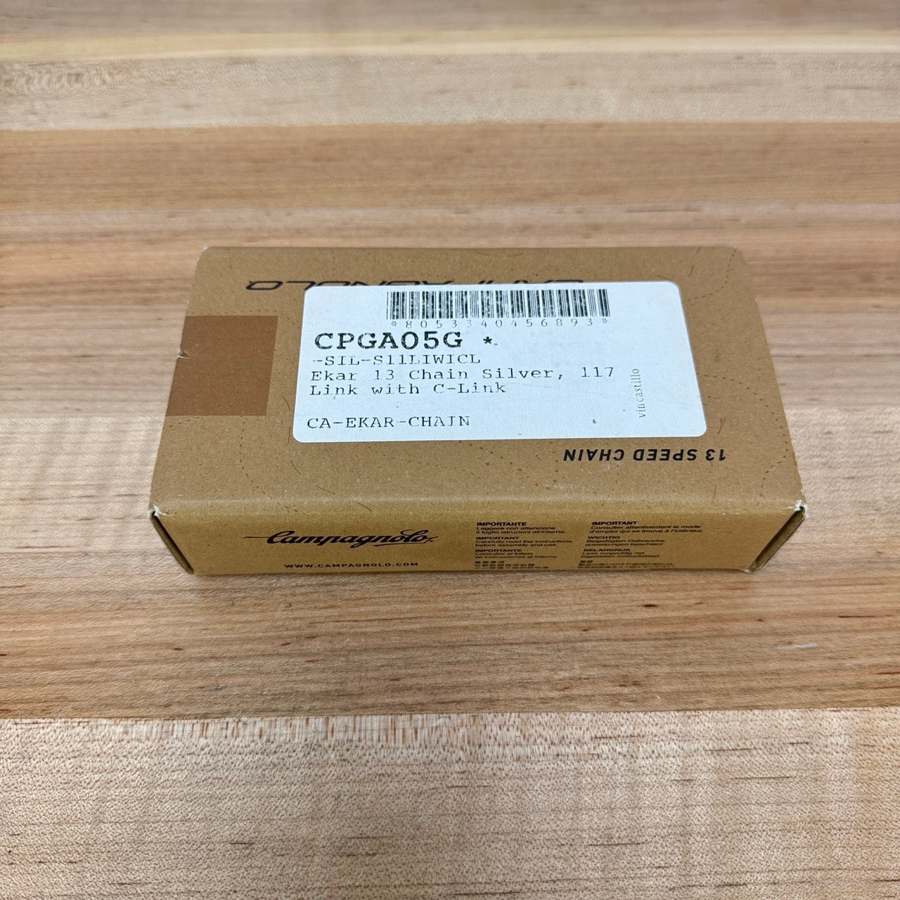 New! Campagnolo Ekar C13 13-Speed 117 Links with C-Link Silver Chain MSRP $59