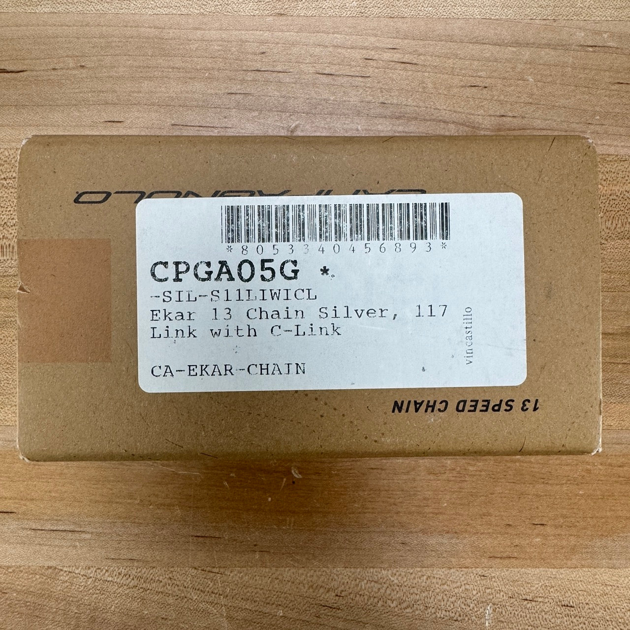 New! Campagnolo Ekar C13 13-Speed 117 Links with C-Link Silver Chain MSRP $59