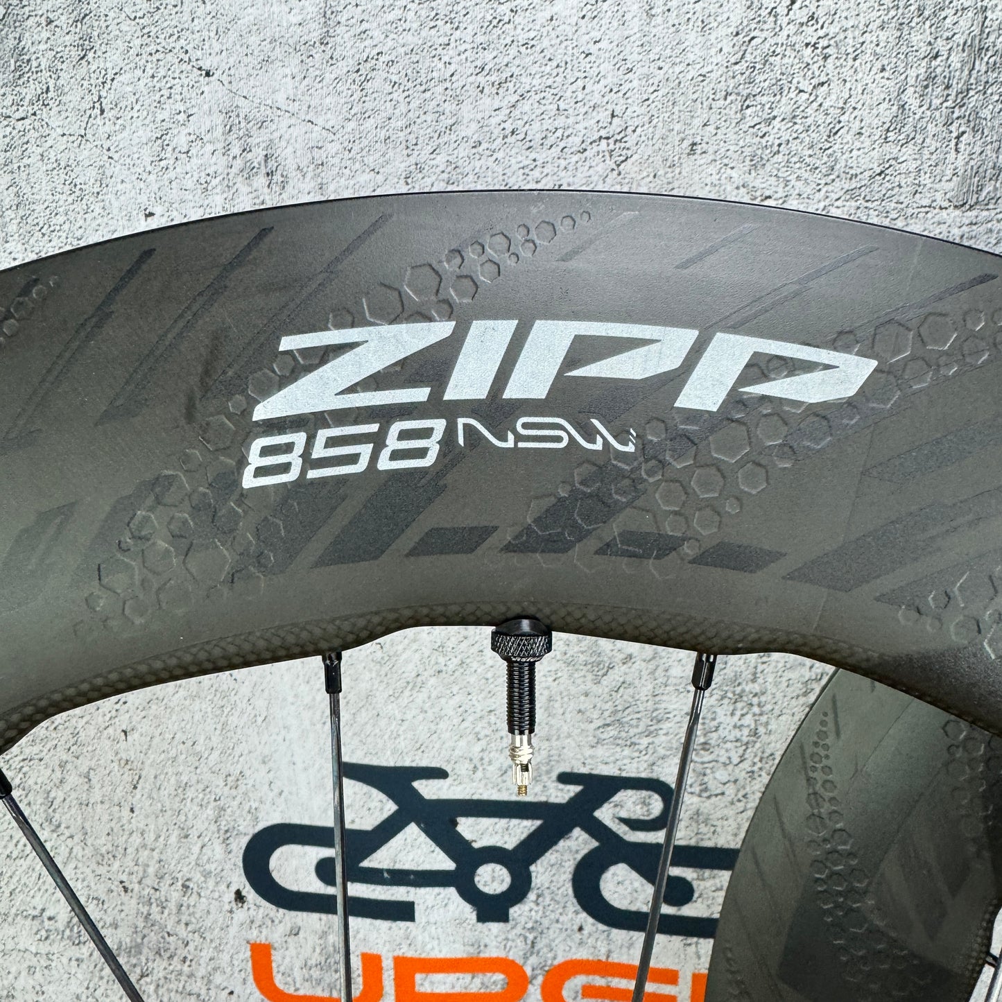 Low Mile! Zipp 858 NSW Carbon TT/Tri Tubeless Disc Bike Wheelset 1540g Cognition