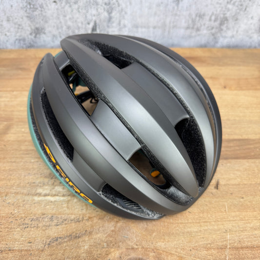 Light Use! Giro Synthe II MIPS Medium 55-59cm Black/Green Cycling Helmet 279g