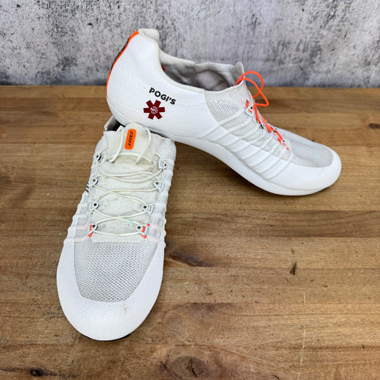 DMT Pogi 42 EU Lace Up White Orange 3-Bolt Road Cycling Shoes