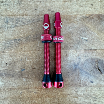 CushCore Red 45mm MTB Road Gravel Tubeless Valve Stem Set 14g