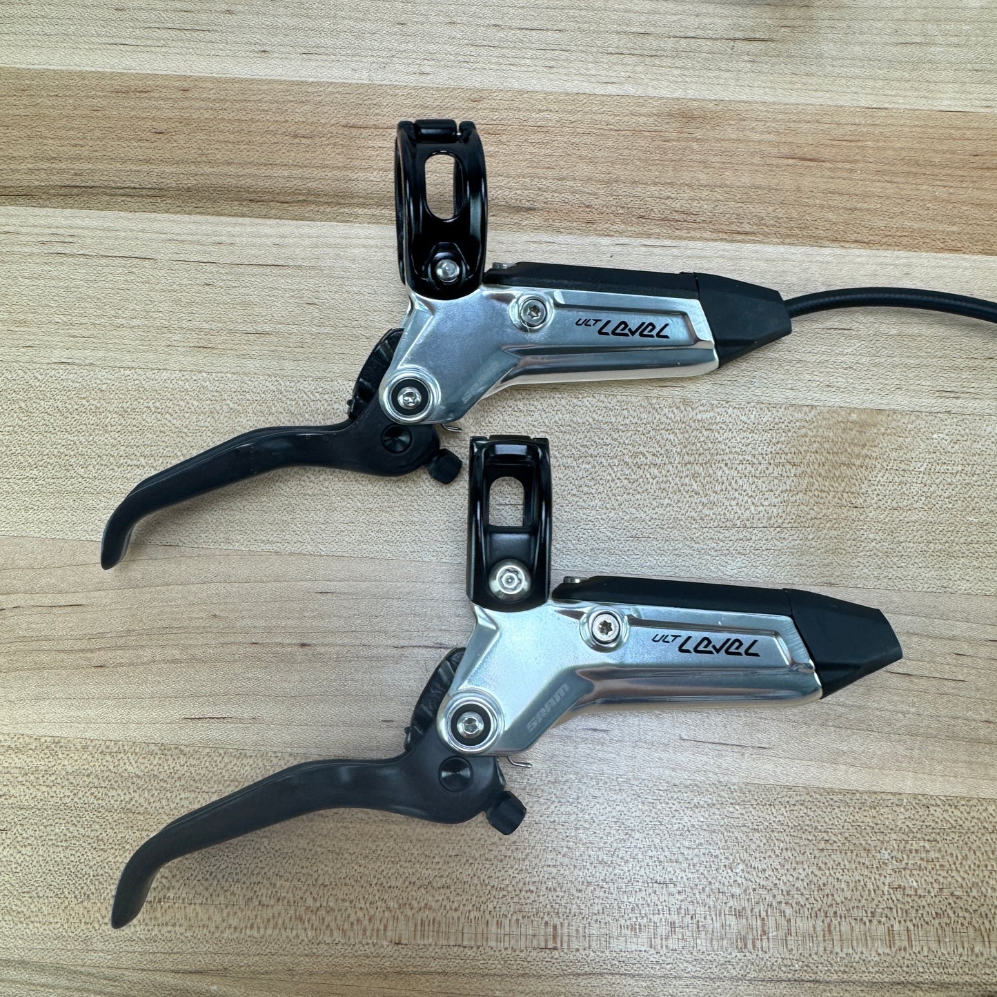Low Mile! SRAM Level Ultimate Stealth Post-Mount 4-Piston Mountain Bike Brakeset