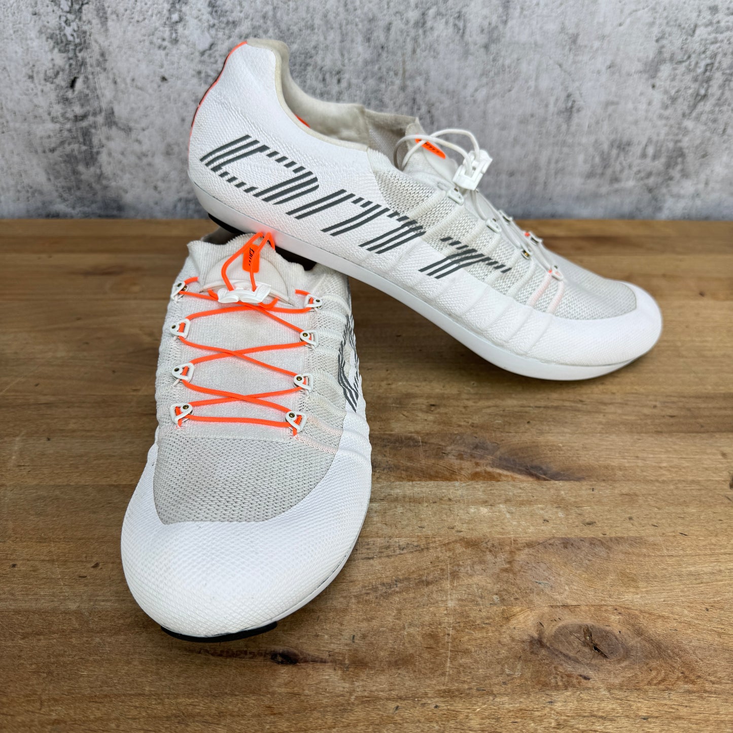 Light Use! DMT 2024 POGI 46 EU 3-Bolt White Lace-Up Carbon Cycling Shoes 598g