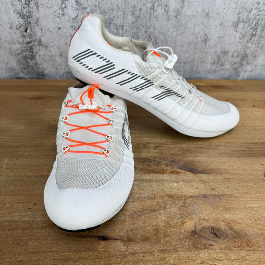 Light Use! DMT 2024 POGI 46 EU 3-Bolt White Lace-Up Carbon Cycling Shoes 598g