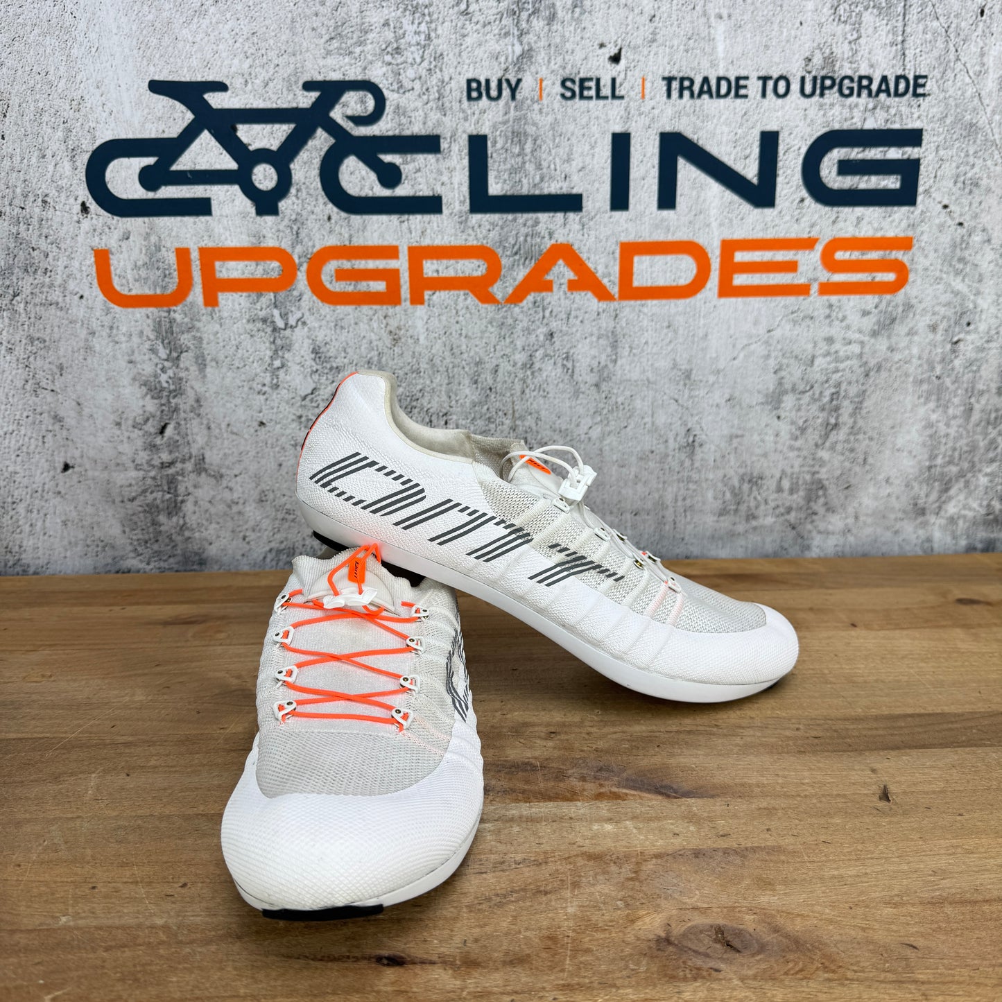 Light Use! DMT 2024 POGI 46 EU 3-Bolt White Lace-Up Carbon Cycling Shoes 598g