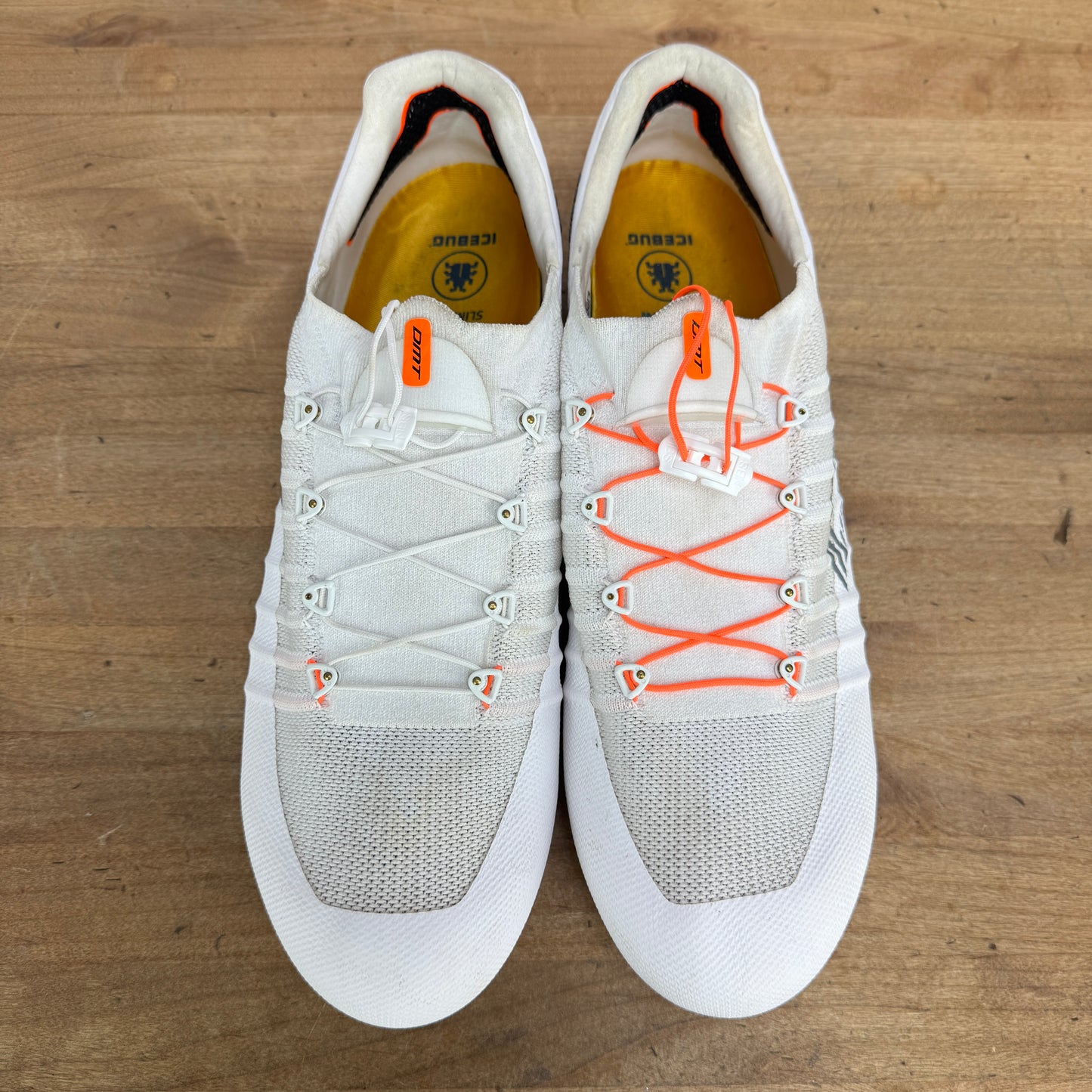 Light Use! DMT 2024 POGI 46 EU 3-Bolt White Lace-Up Carbon Cycling Shoes 598g