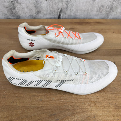 Light Use! DMT 2024 POGI 46 EU 3-Bolt White Lace-Up Carbon Cycling Shoes 598g