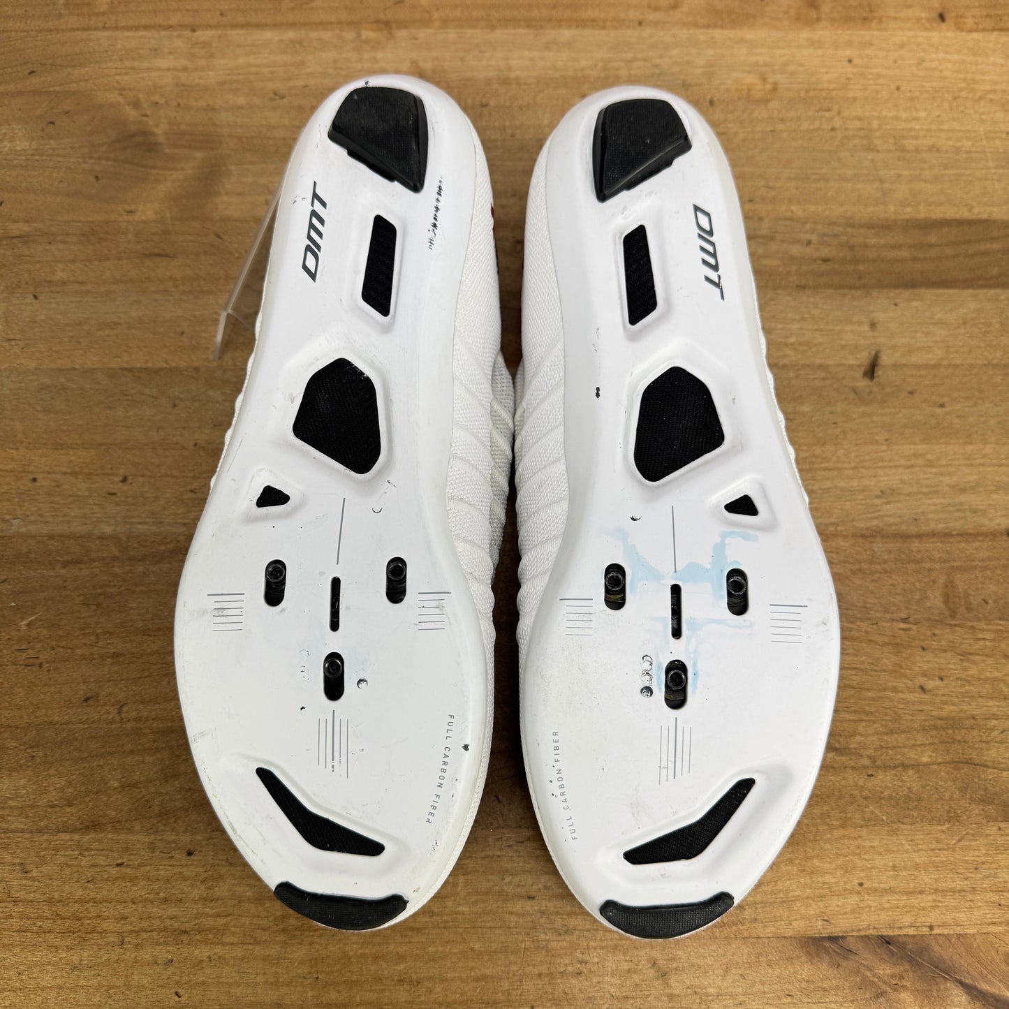 Light Use! DMT 2024 POGI 46 EU 3-Bolt White Lace-Up Carbon Cycling Shoes 598g