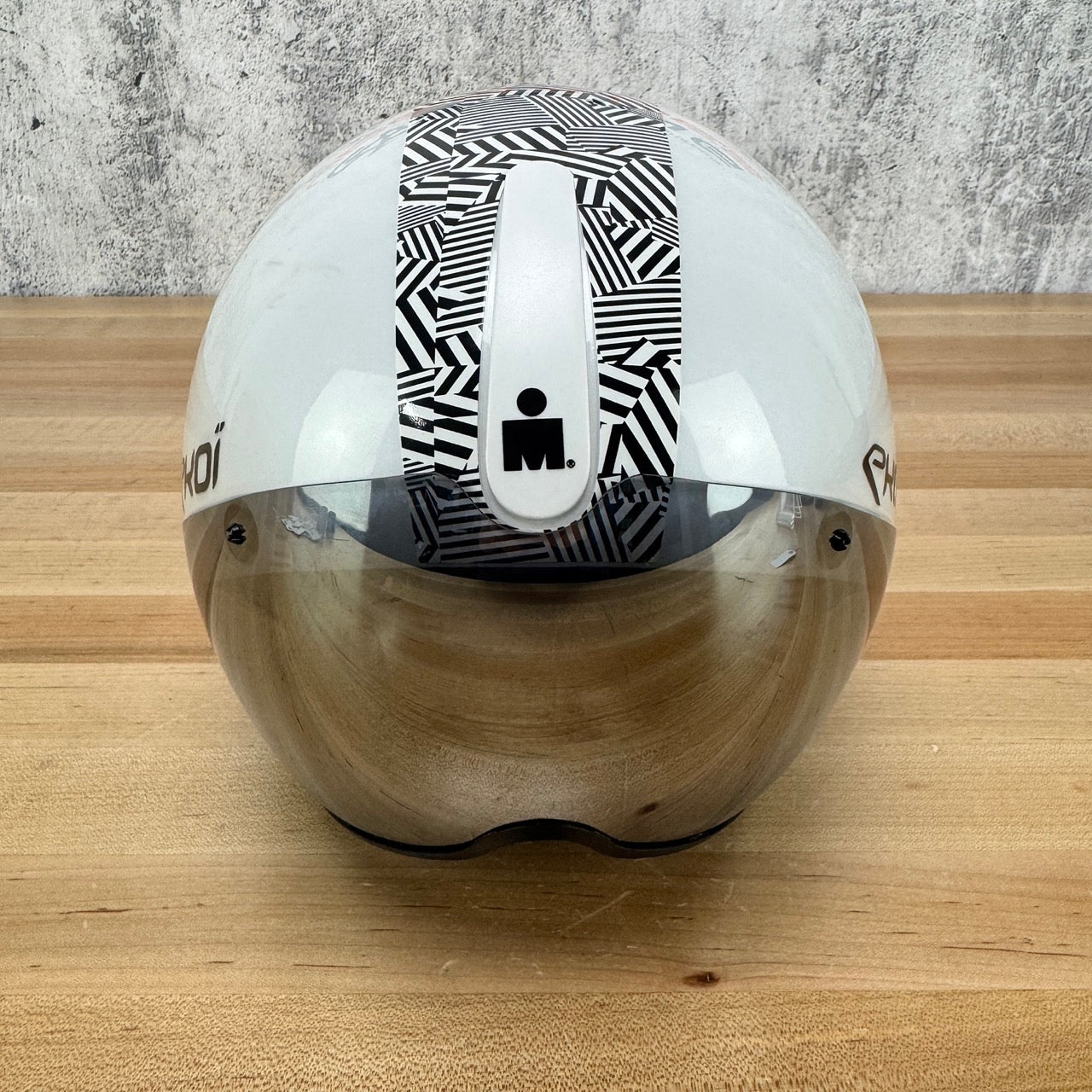 Low Mile! Ekoi Veloce Medium 55-59cm Ironman White TT/Triathlon Cycling Helmet