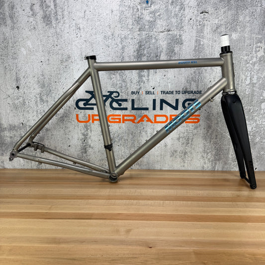 2021 Moots Routt RSL 56cm Titanium Disc Frameset 700c Frost Blue Chris King