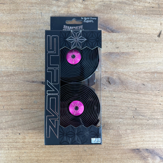 New! Supacaz Super Sticky Kush Neon Pink w/ Anodized Neon Pink Plugs MSRP $50