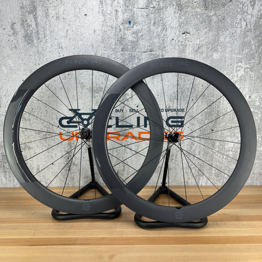 Low Mile! Black Inc Sixty Carbon Tubeless Disc Road Bike Wheelset 700c 1613g