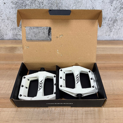 New! Origin8 Strapd White Composite Platform/Flat MTB Bike Pedals 364g MSRP $60