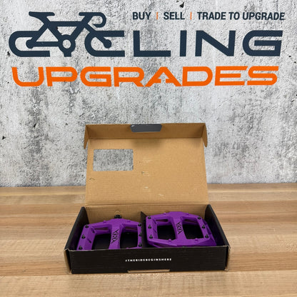New! Origin8 Strapd Purple Composite Platform/Flat MTB Bike Pedals 364g MSRP $60