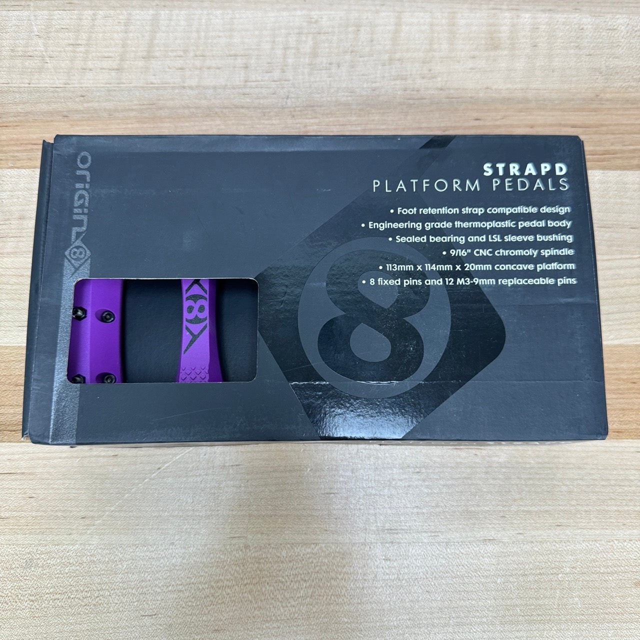 New! Origin8 Strapd Purple Composite Platform/Flat MTB Bike Pedals 364g MSRP $60