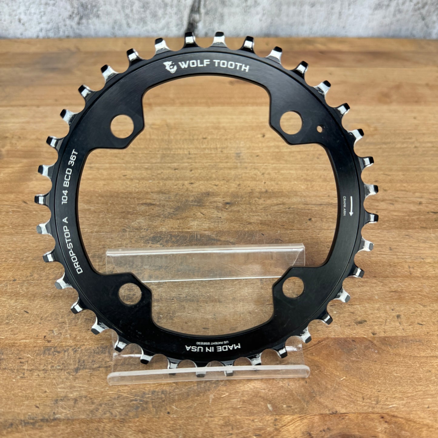 Wolf Tooth Drop-Stop A 36t 4Bolt 104BCD 1x Mountain Bike Chainring 58g
