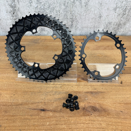 Absolute Black Premium Oval Chainrings 52/36t 5-Bolt 110BCD Chainring Set 192g