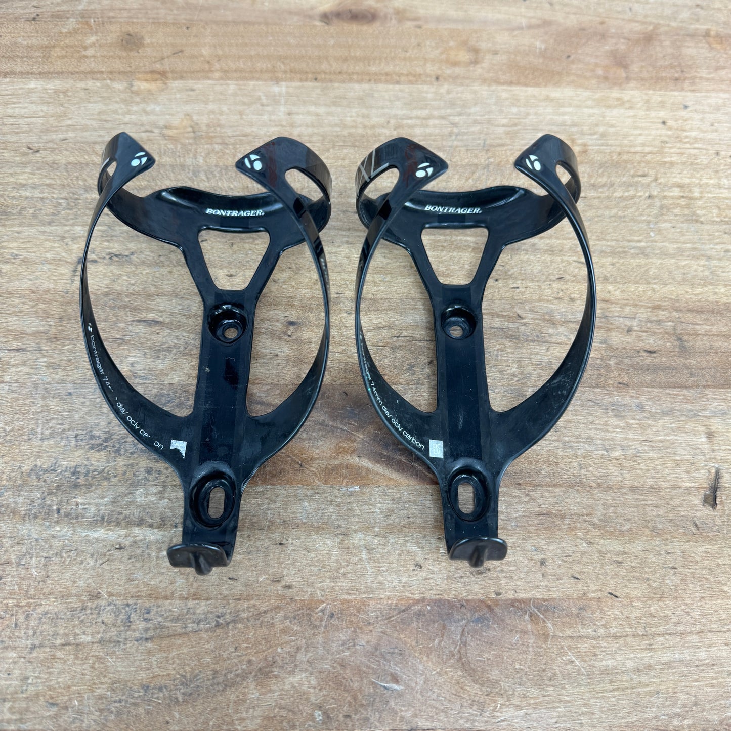 Pair Bontrager RXL Black Carbon Road Bike Water Bottle Cages 40g