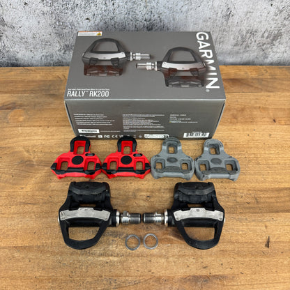 Low Mile! Garmin Rally RK200 Dual-Sided Clipless Power Meter Pedals w/Cleats