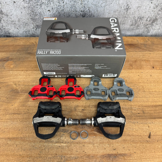 Low Mile! Garmin Rally RK200 Dual-Sided Clipless Power Meter Pedals w/Cleats