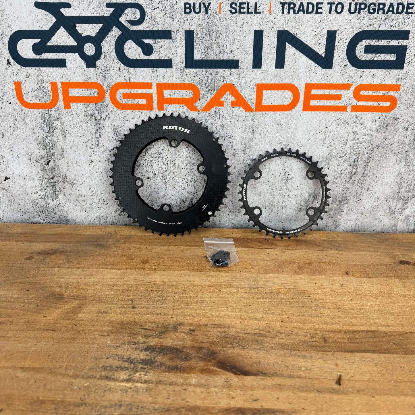 Ridden Once! Rotor Aero Round 4-Bolt 110BCD 50/37t Bike Chainring Set 167g