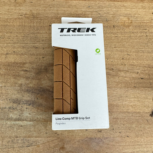 New! Trek Line Comp MTB Handlebar Tan Lock-On Grips Set