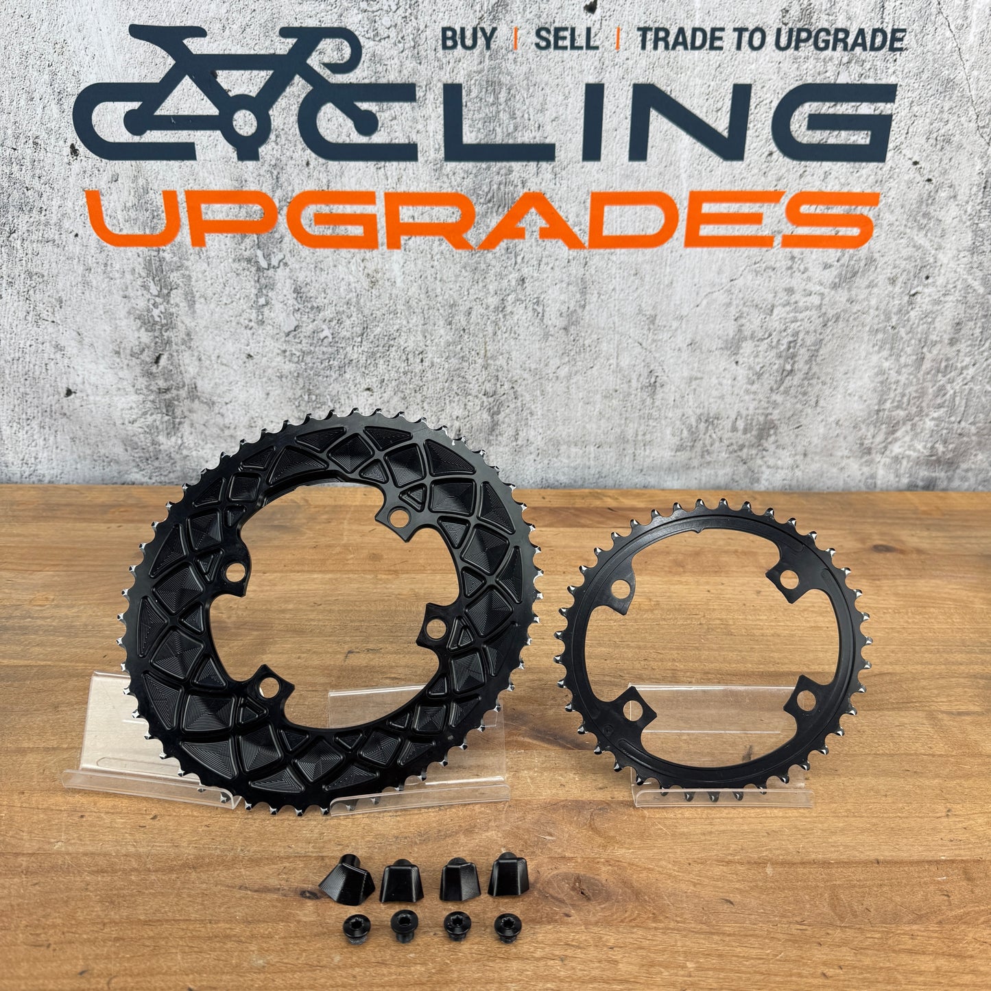 Absolute Black Premium Oval 53/39t Shimano 4-Bolt 110 BCD 11-Speed Chainring Set