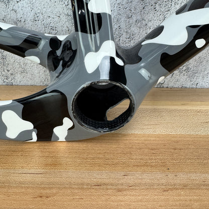 Open U.P. Small Black Magic Paint White Camo Disc Carbon Gravel Frameset 1550g