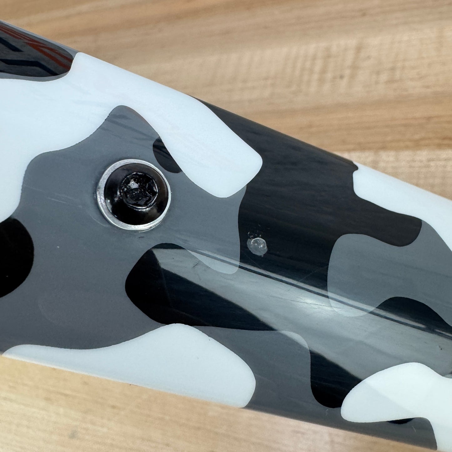 Open U.P. Small Black Magic Paint White Camo Disc Carbon Gravel Frameset 1550g