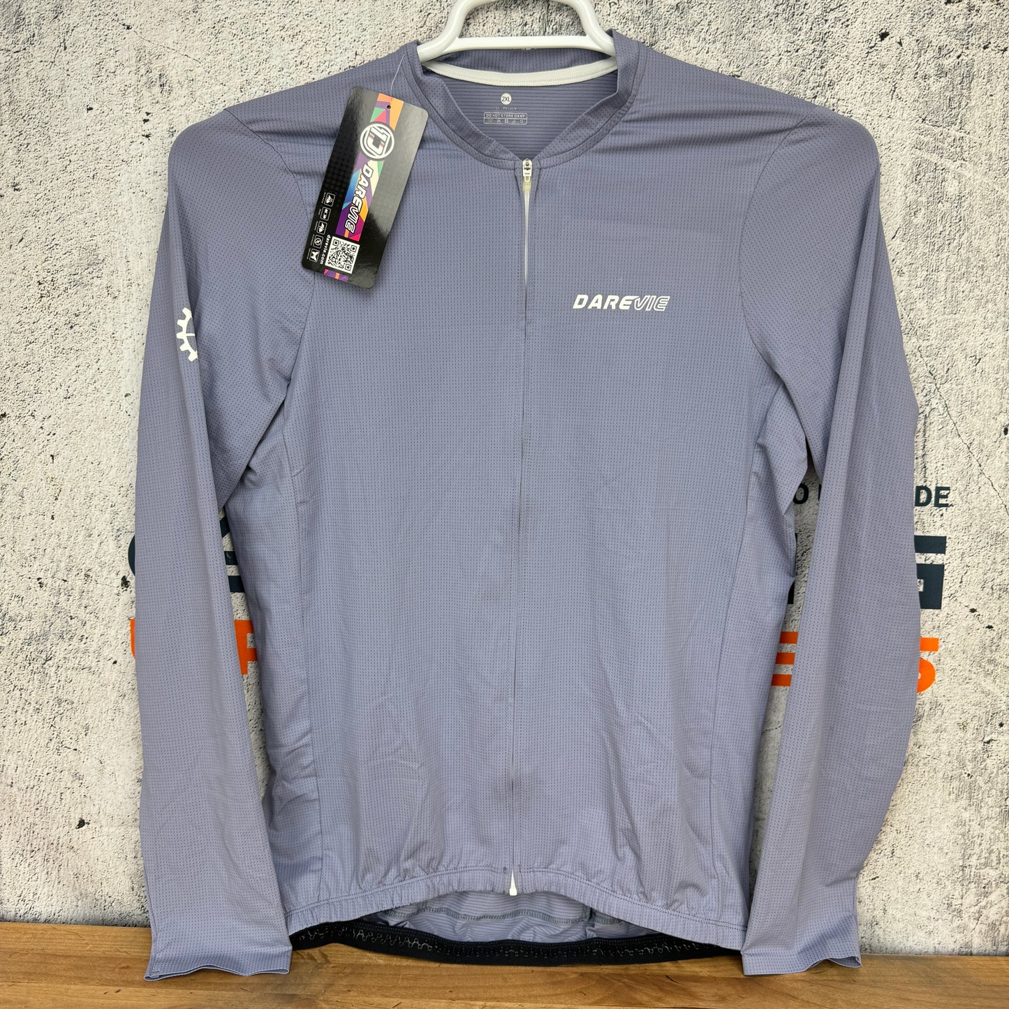 New w/ Tags! Darevie Carbon Men's 2XL Long Sleeve UV Protection Cycling Jersey