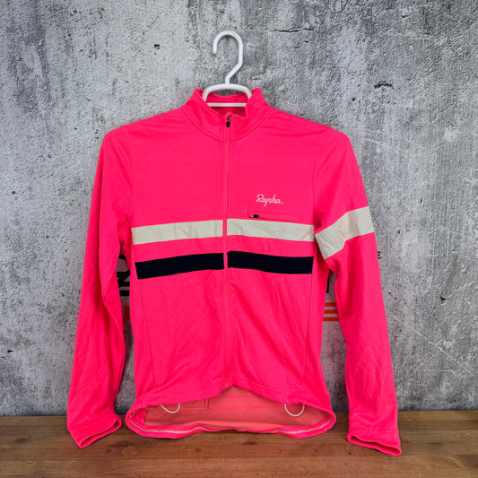 Light Use! Rapha Brevet Zip Up Long Sleeve Pink Men's Large Cycling Jersey