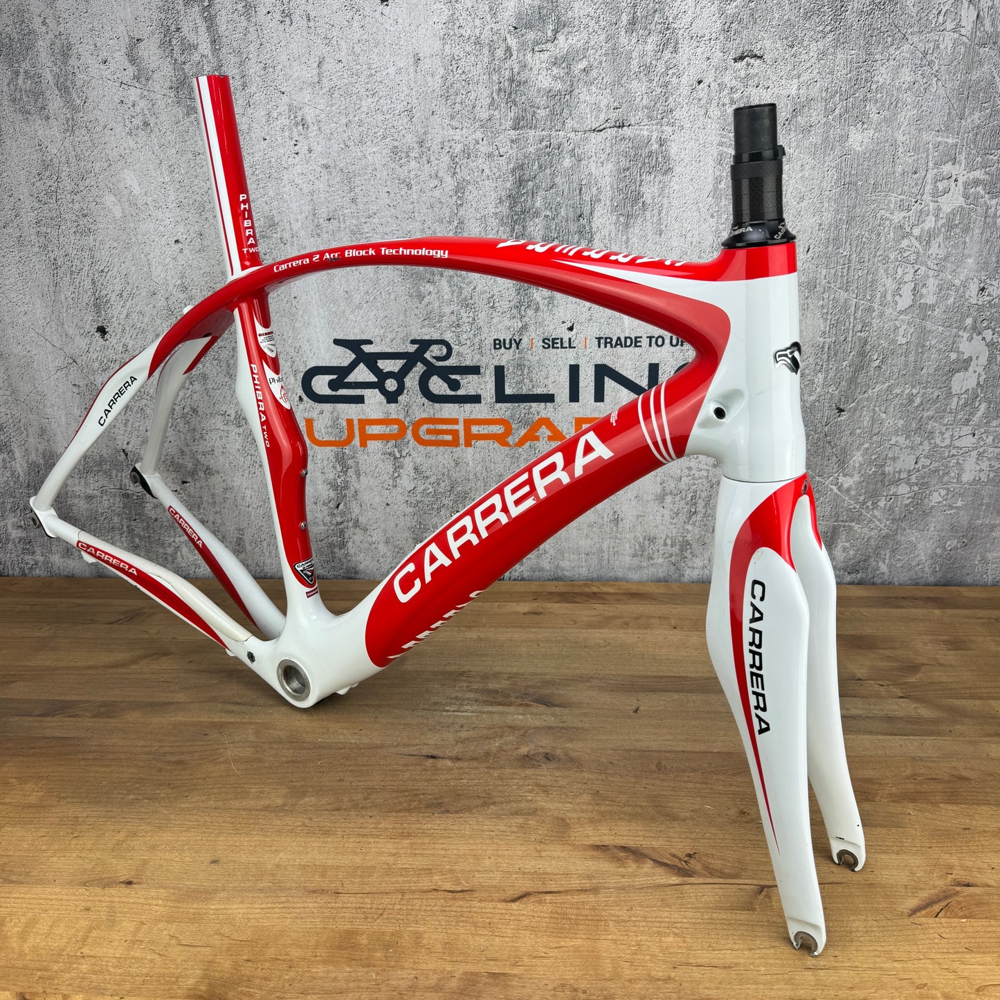 2010 Carrera Phibra 2 Medium 55cm Rim Brake Carbon Bike Frameset 700c 1837g
