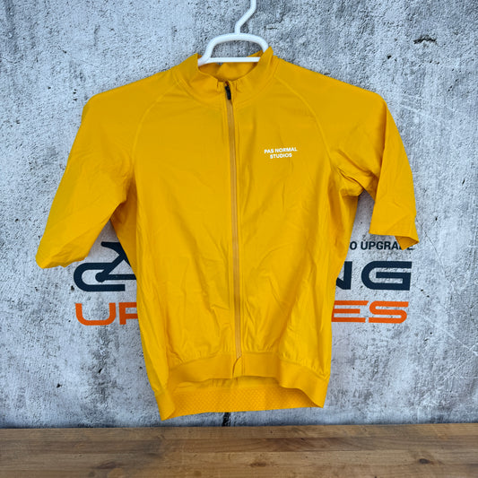 Light Use! Pas Normal Studios Essential Yellow Men's Large Cycling Jersey