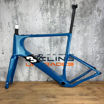 New! 3T Exploro Ultra 61cm Indigo Carbon Gravel Disc Brake Frameset 700c 2402g
