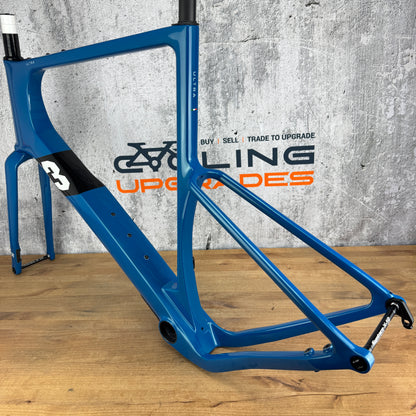 New! 3T Exploro Ultra 61cm Indigo Carbon Gravel Disc Brake Frameset 700c 2402g